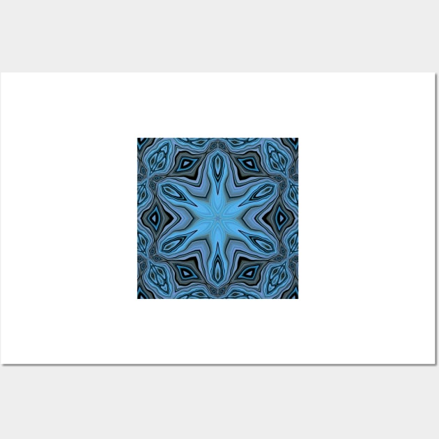 colourful shades of turquoise blue floral fantasy in square format Wall Art by mister-john